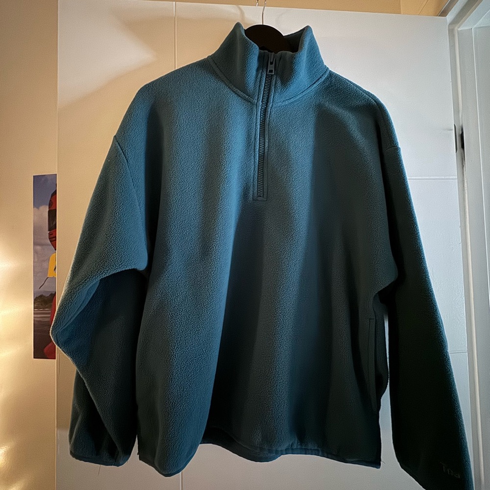 TNA Teal Zip-Up Sweater